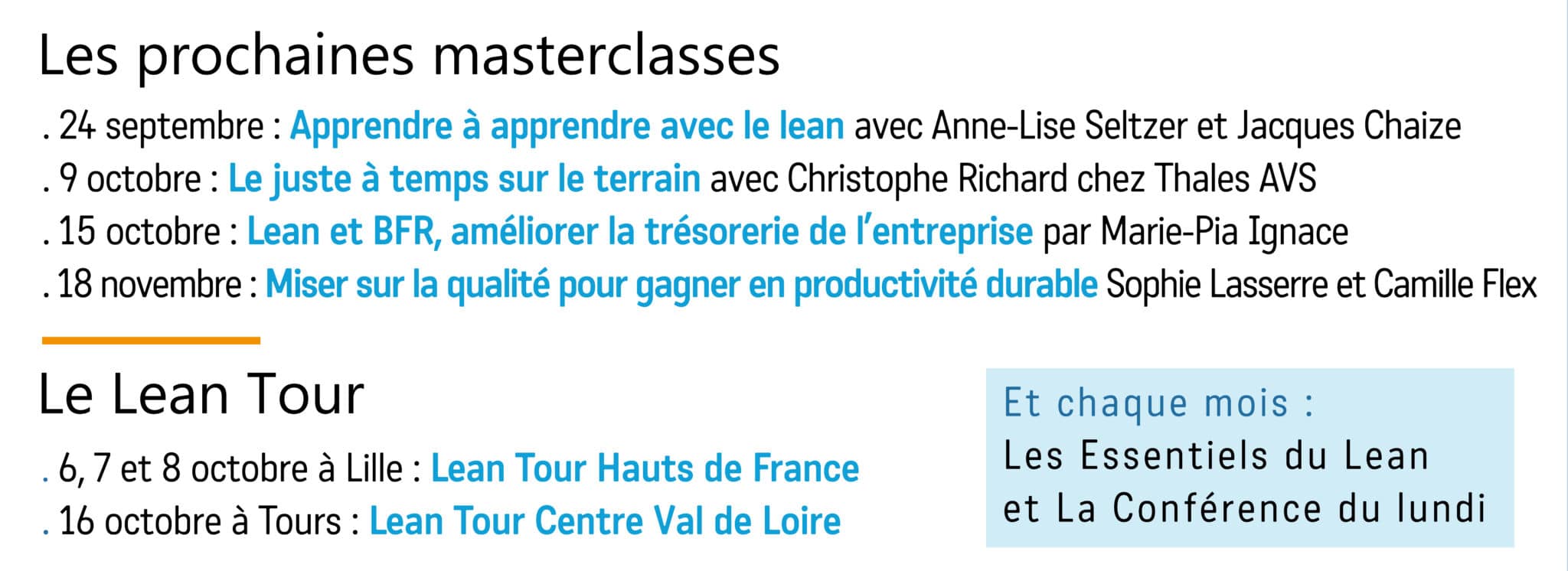 événements de rentrée