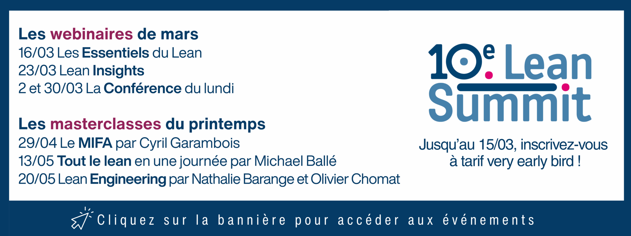 Les webinaires de mars