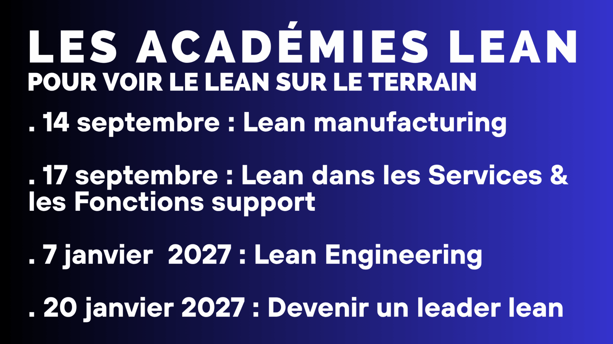 académie lean - septembre janvier